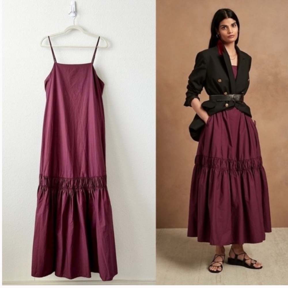 Banana Republic Poplin Backless Maxi Dress